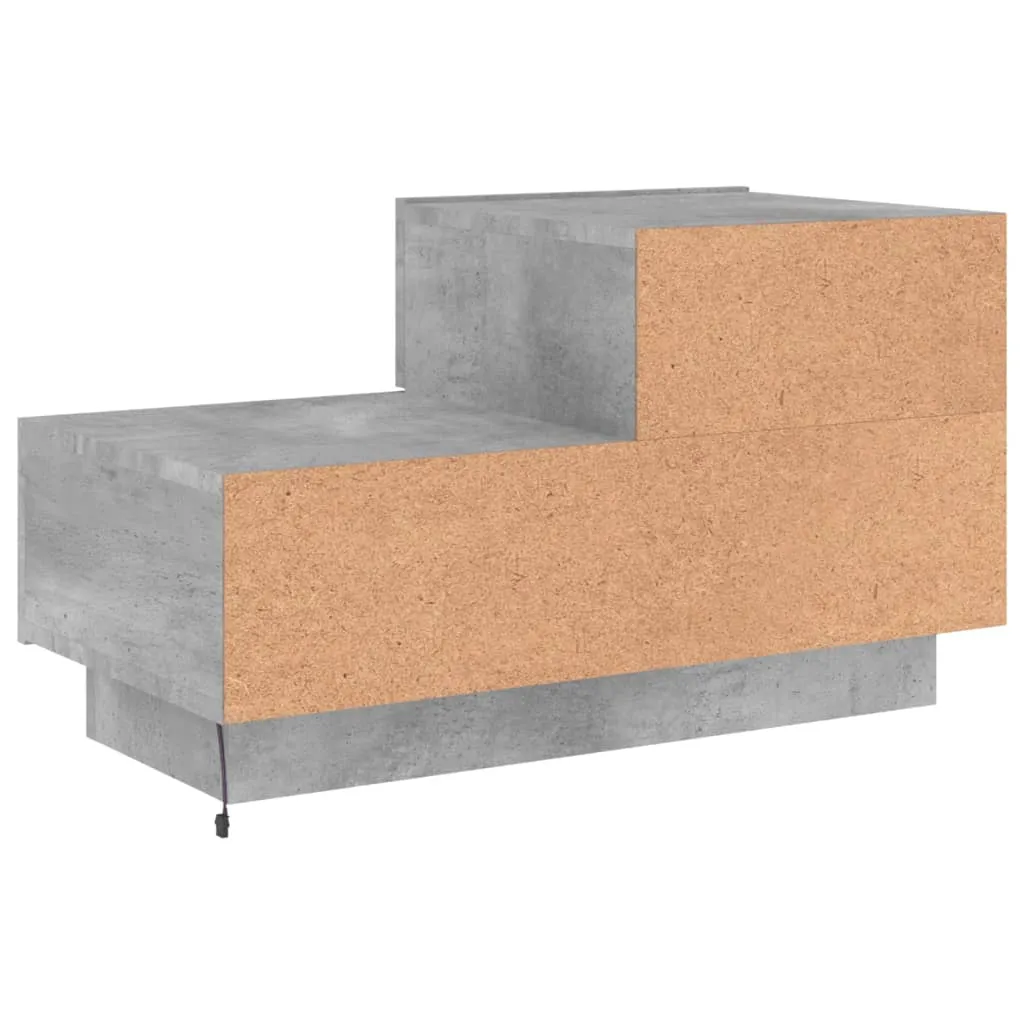 Bedside Cabinet with LED Lights Concrete Grey 70x36x40.5 cm