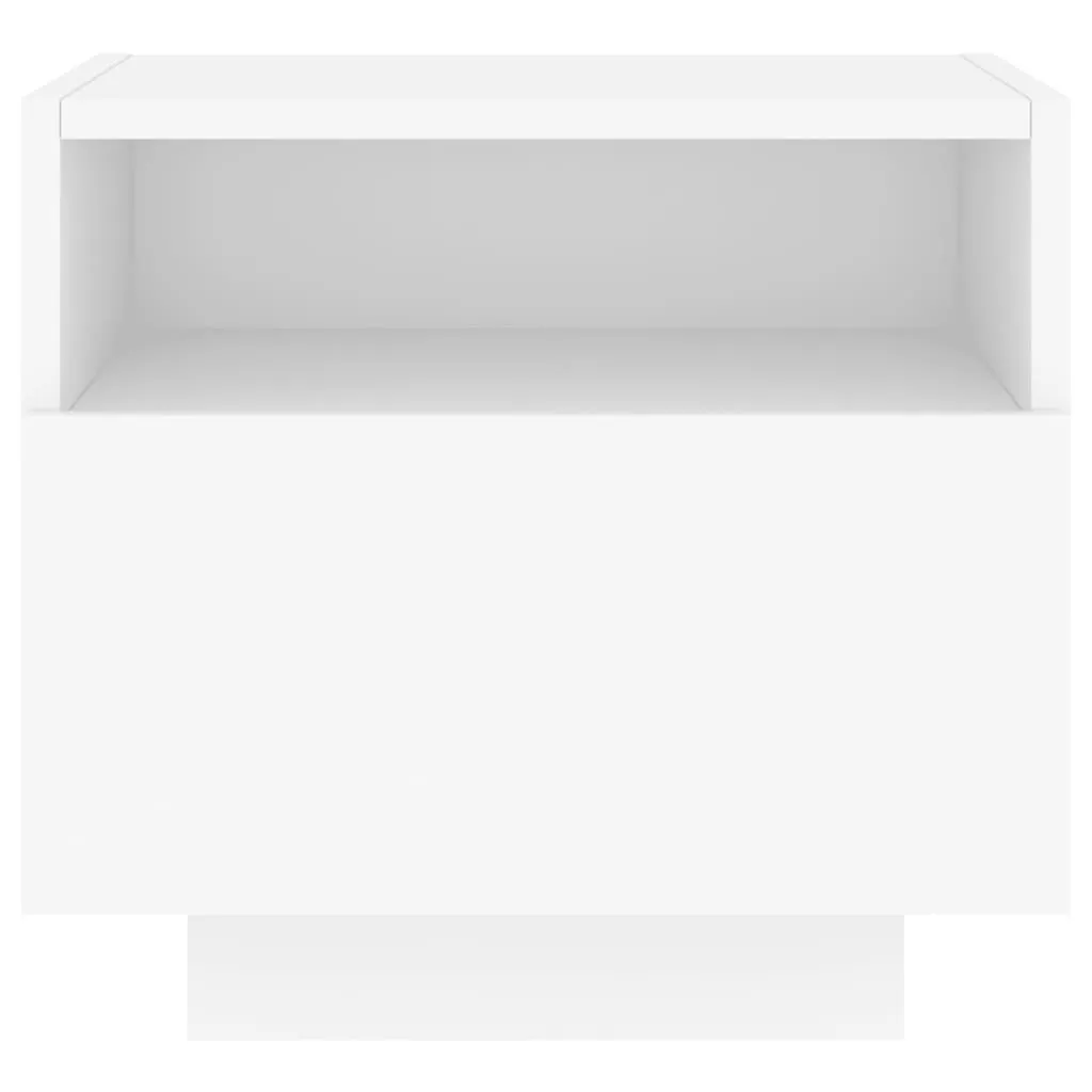 Bedside Cabinet with LED Lights White 40x39x37 cm