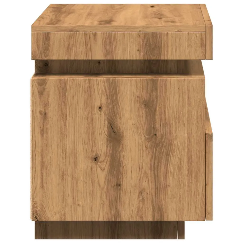 Bedside Cabinets with LED Lights 2 pcs Artisan Oak 40x39x48.5 cm