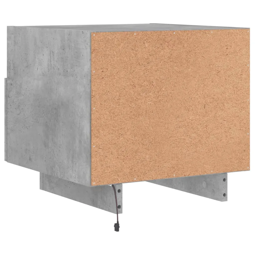 Bedside Cabinets with LED Lights 2 pcs Concrete Grey 40x39x37 cm