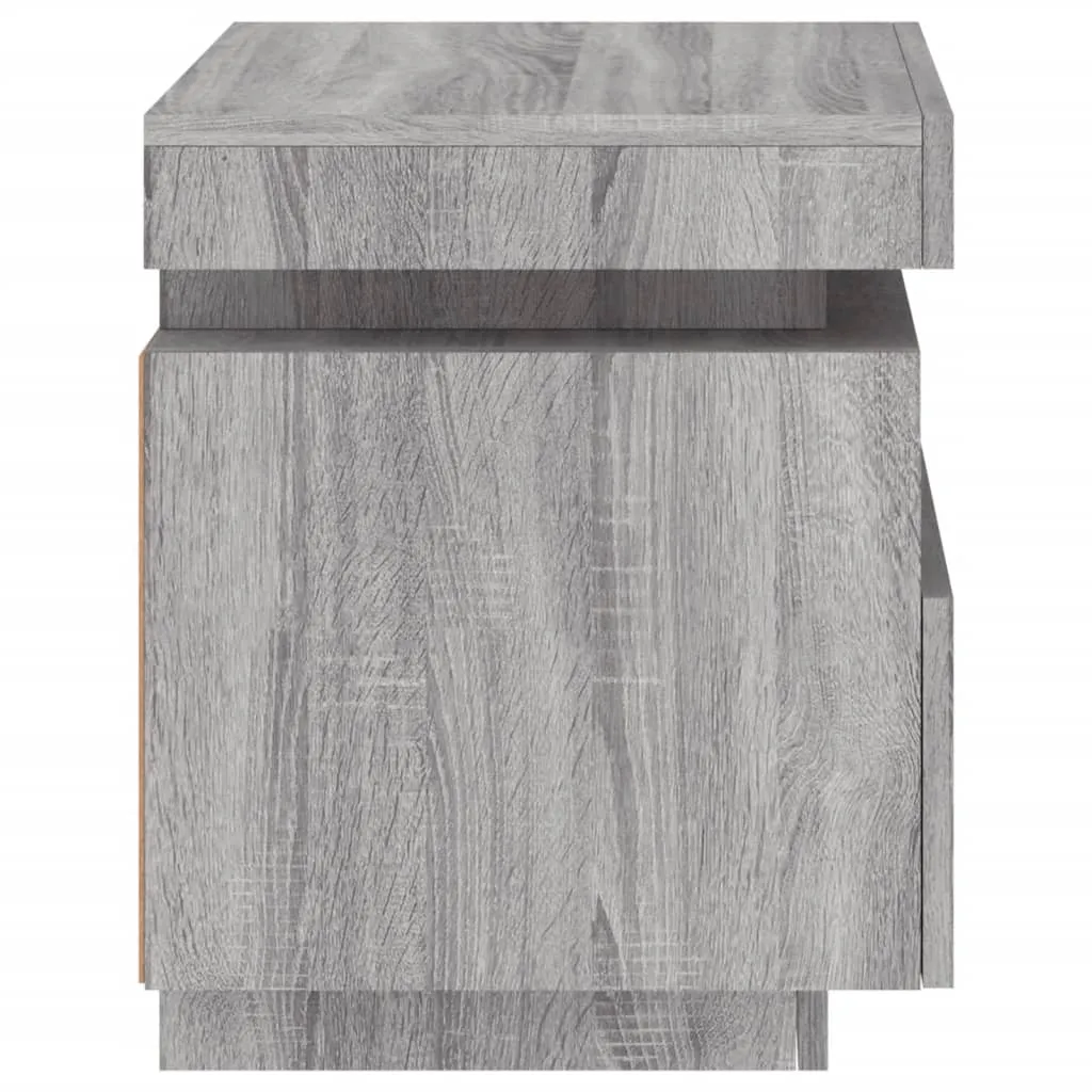 Bedside Cabinets with LED Lights 2 pcs Grey Sonoma 40x39x48.5 cm