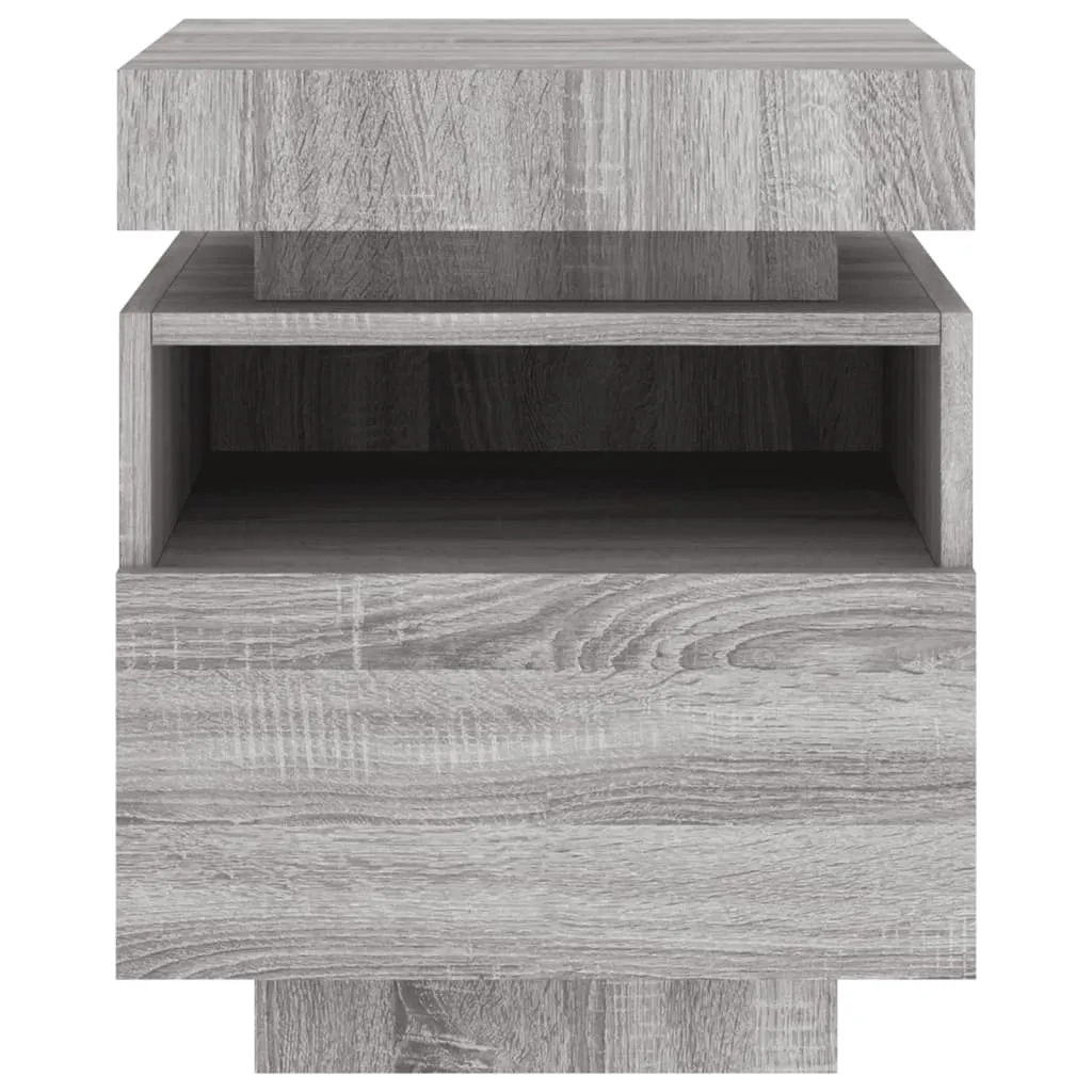 Bedside Cabinets with LED Lights 2 pcs Grey Sonoma 40x39x48.5 cm