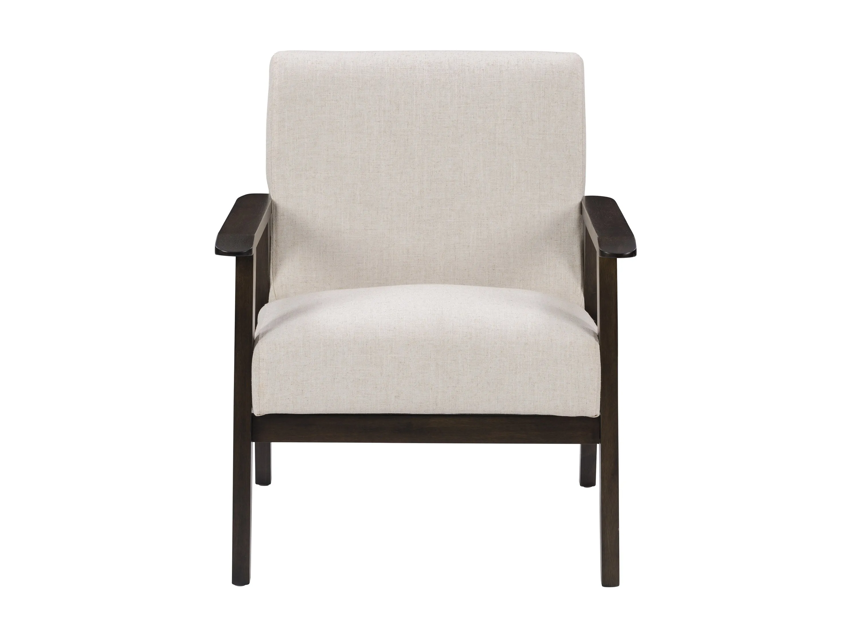 Beige Wood Accent Chair