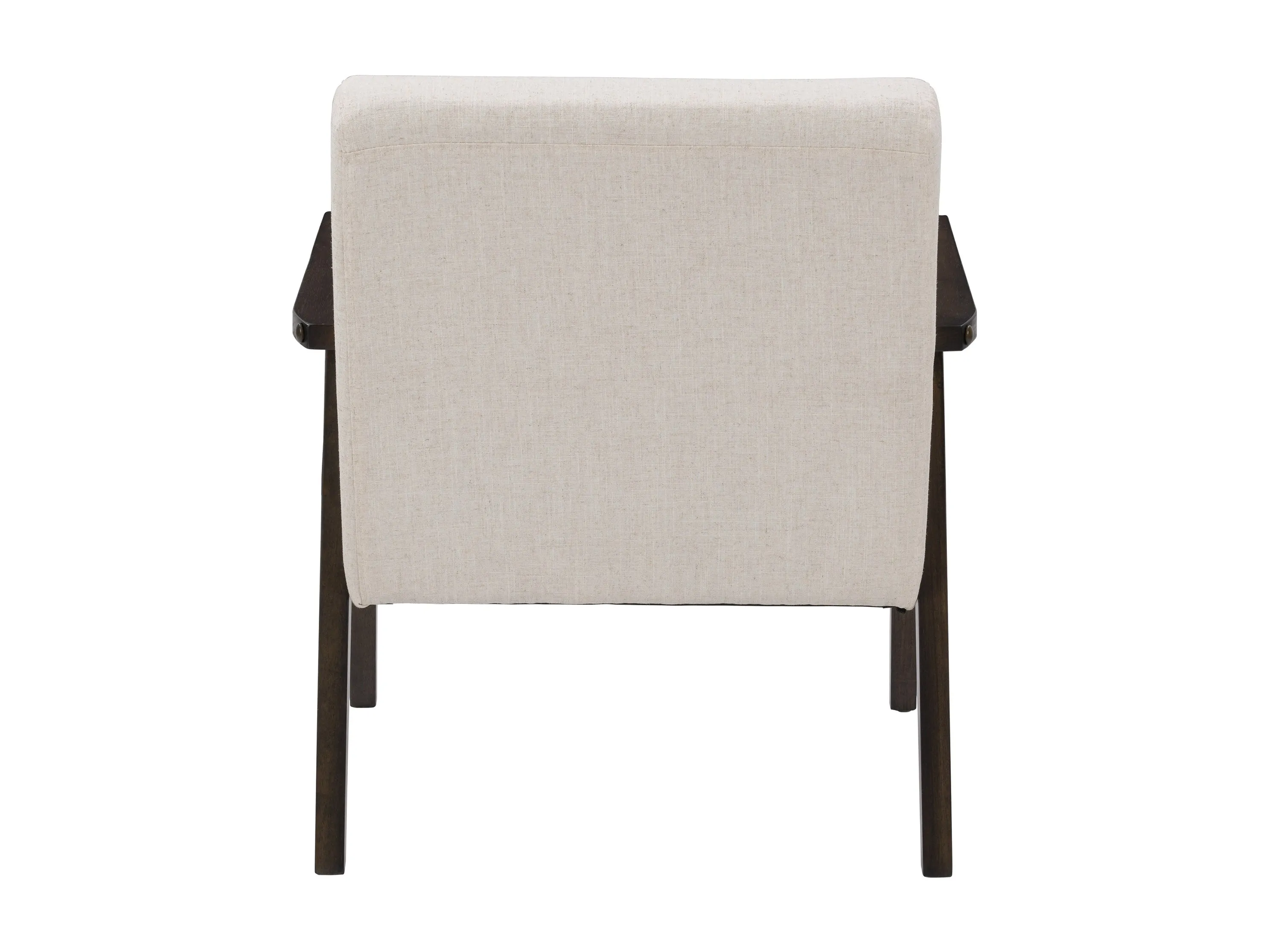 Beige Wood Accent Chair