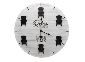 Black & White Adirondack Chair Clock