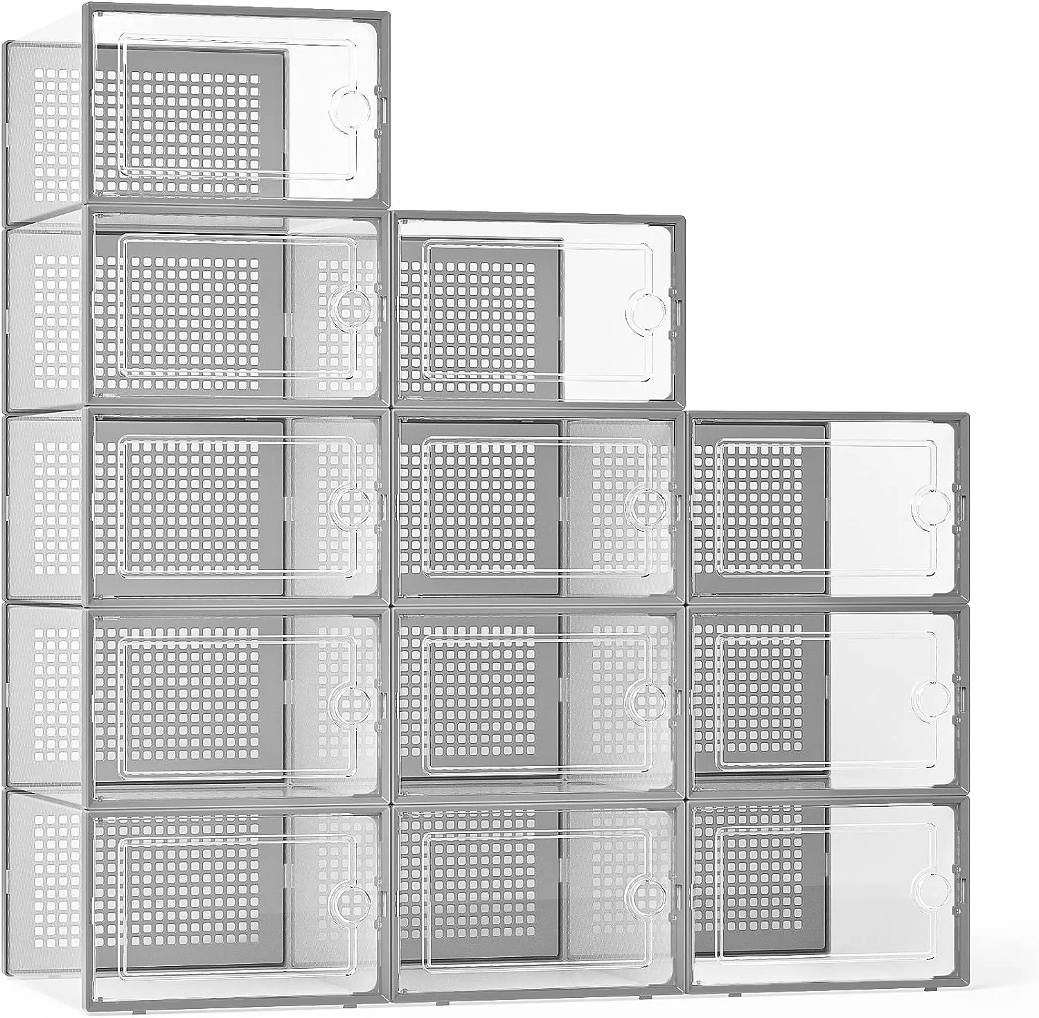 Blushbees® Large Clear Shoe Storage Boxes - Black, 12 Pack