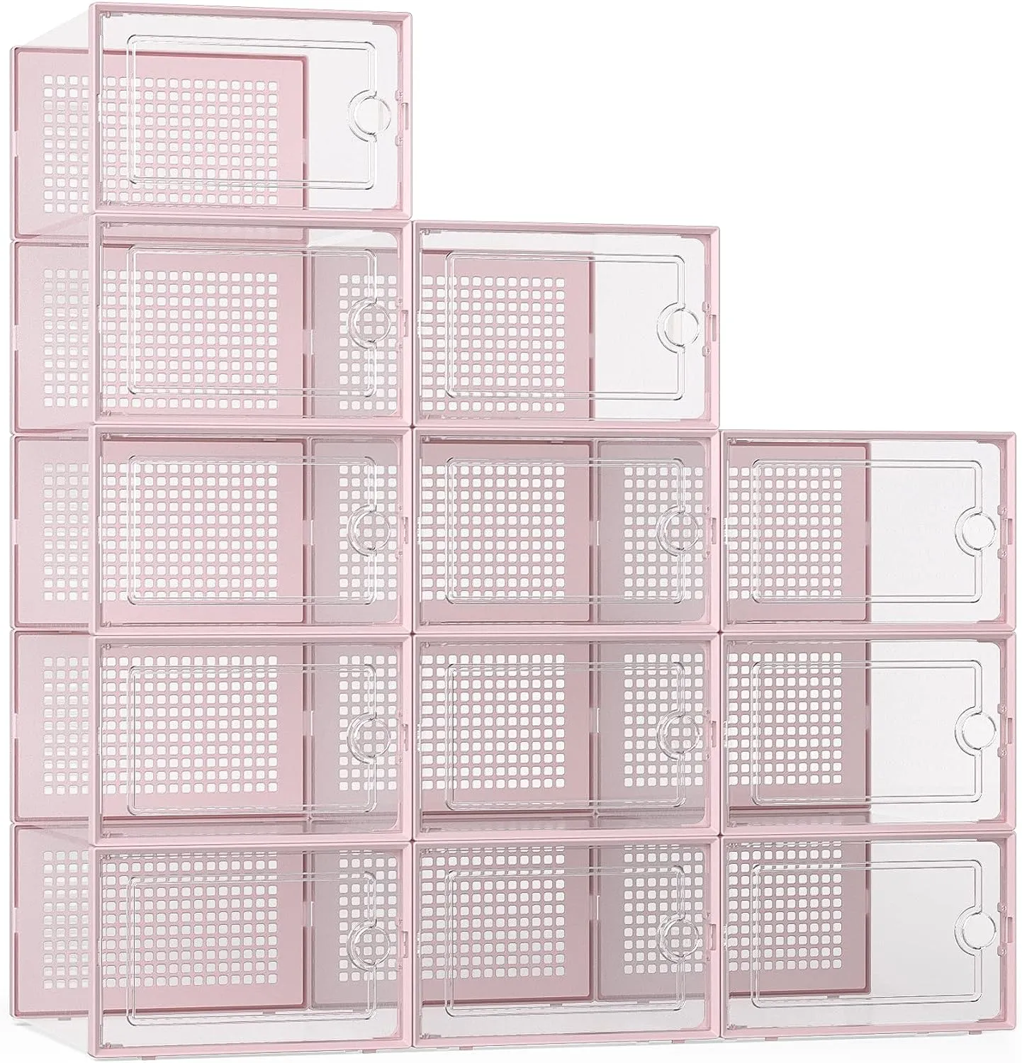 Blushbees® Large Clear Shoe Storage Boxes - Black, 12 Pack