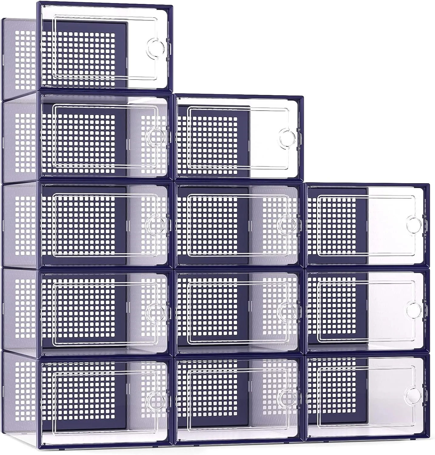 Blushbees® Large Clear Shoe Storage Boxes - Black, 12 Pack