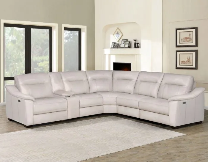 Casa 6-Piece Leather Dual-Power Reclining Sectional