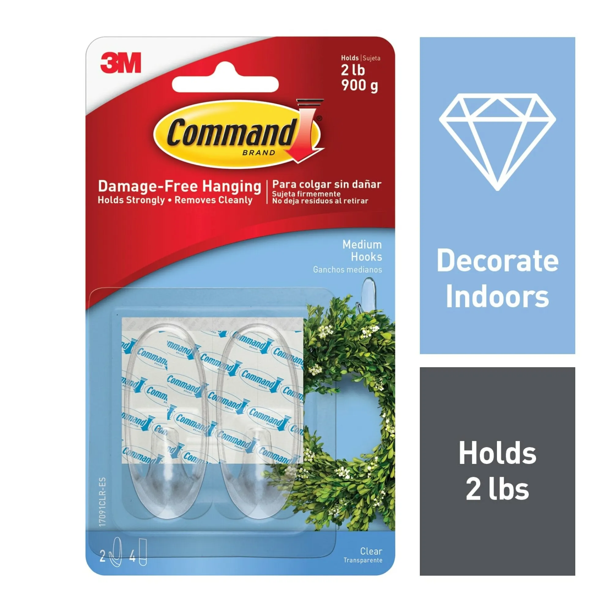 Command Medium Clear Hooks 17091CLR-ES