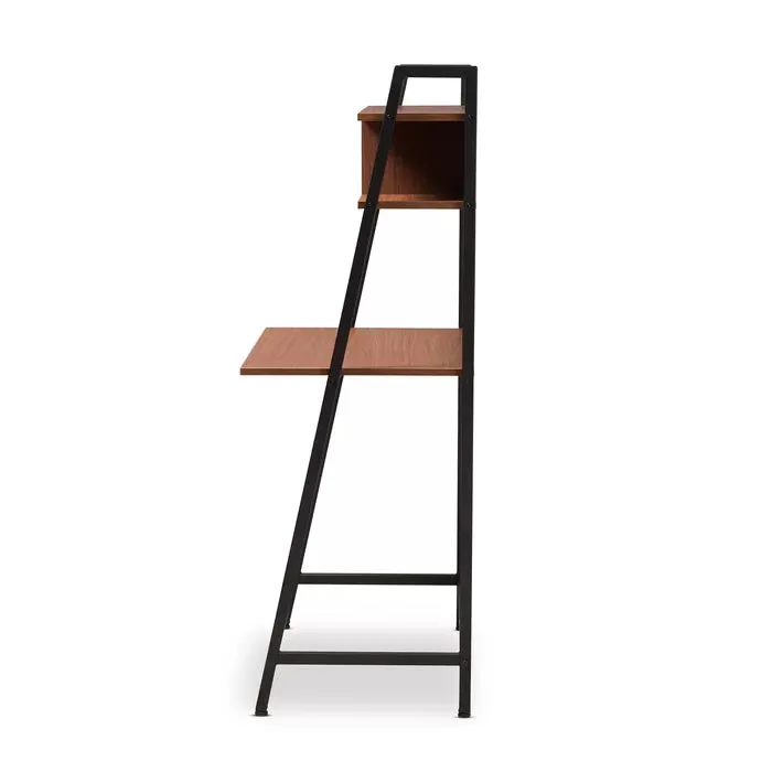 Contemporary Ladder Solid Wood Study Table With Storage