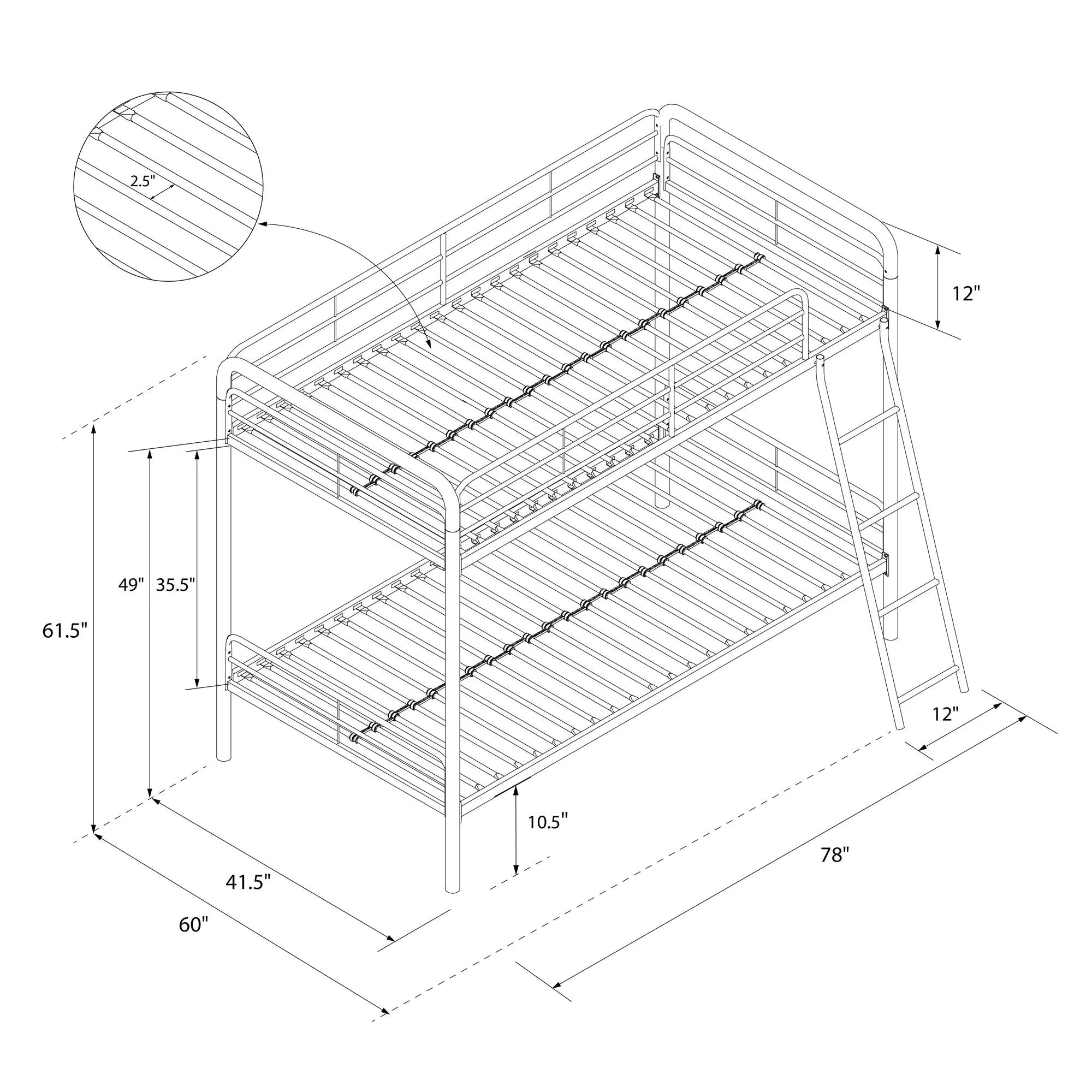 Dusty Metal Bunk Bed