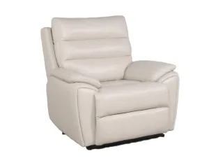 Duval Dual-Power Leather Recliner, Ivory