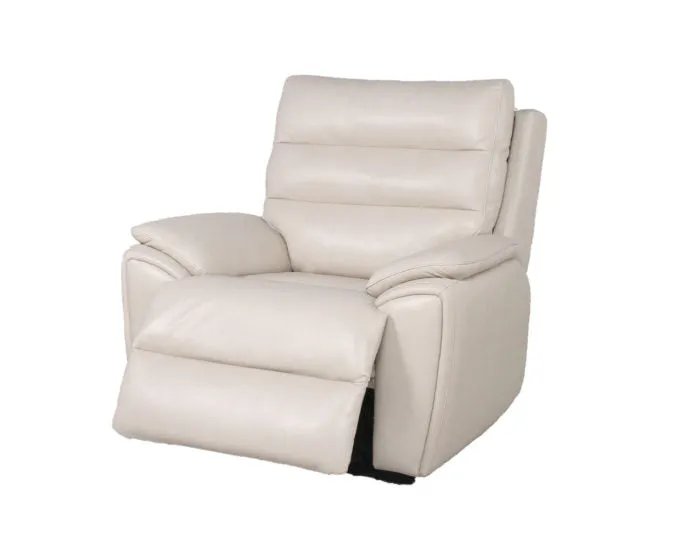 Duval Dual-Power Leather Recliner, Ivory