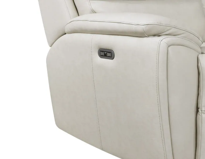 Duval Dual-Power Leather Recliner, Ivory