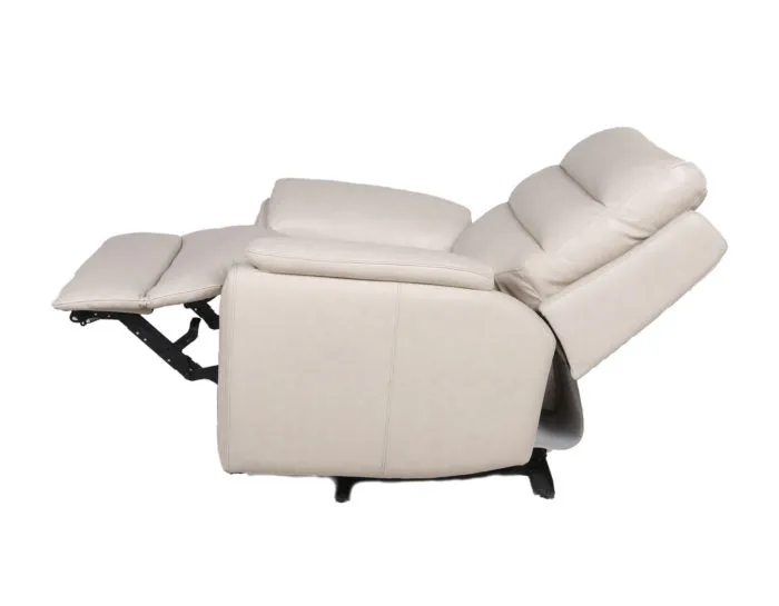 Duval Dual-Power Leather Recliner, Ivory