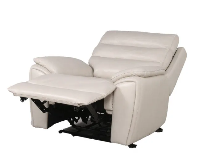 Duval Dual-Power Leather Recliner, Ivory