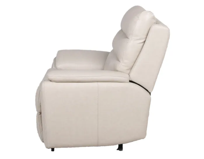 Duval Dual-Power Leather Recliner, Ivory