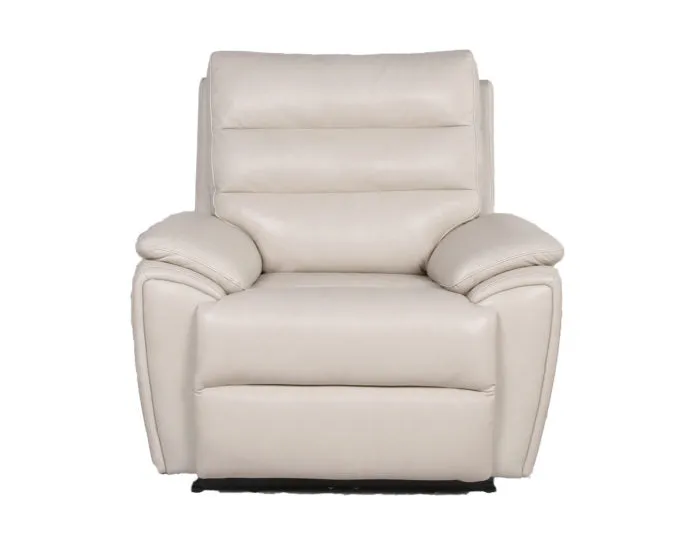 Duval Dual-Power Leather Recliner, Ivory