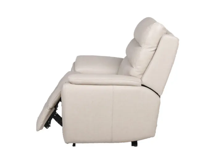 Duval Dual-Power Leather Recliner, Ivory