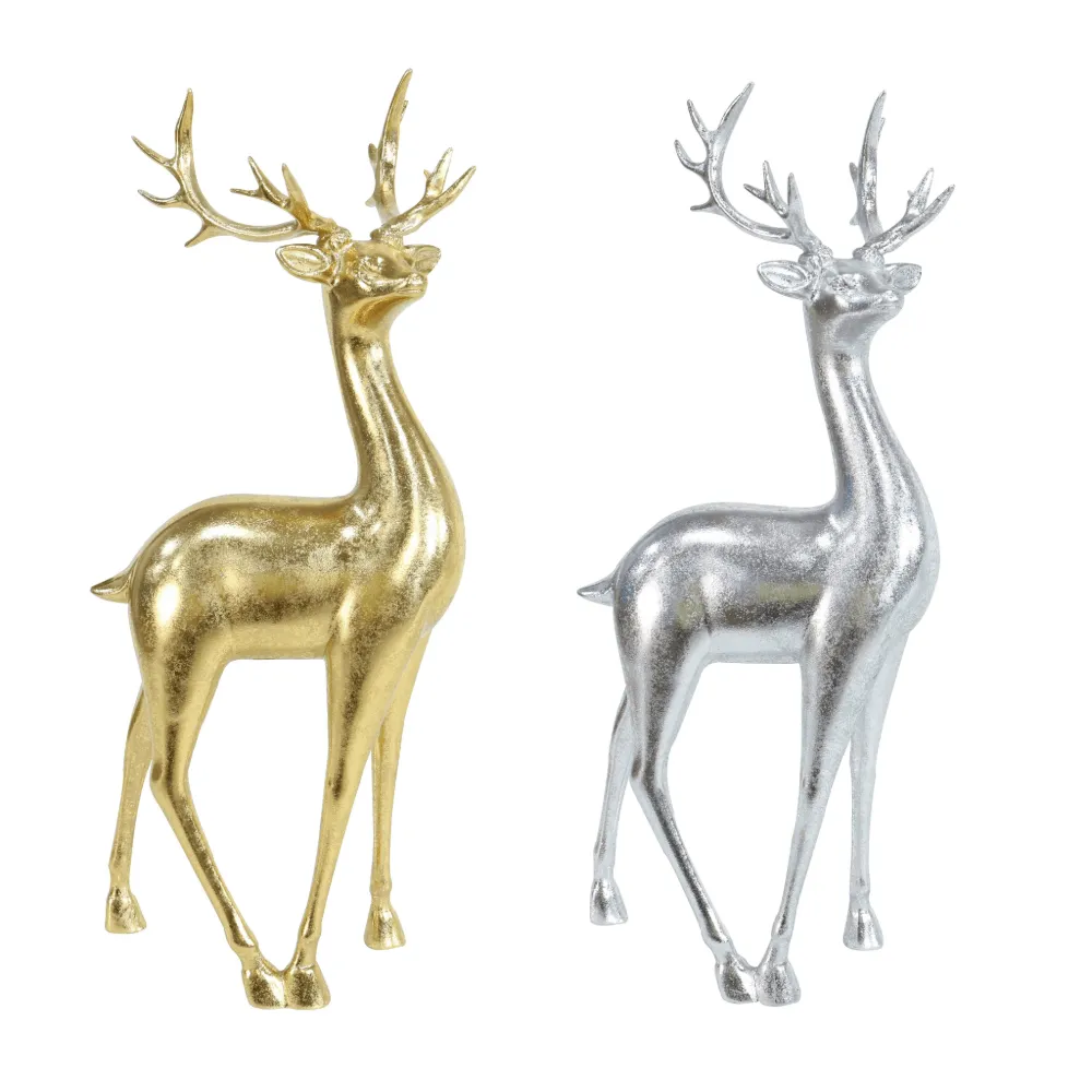 Elegant Resin Reindeer Mettalic Asst