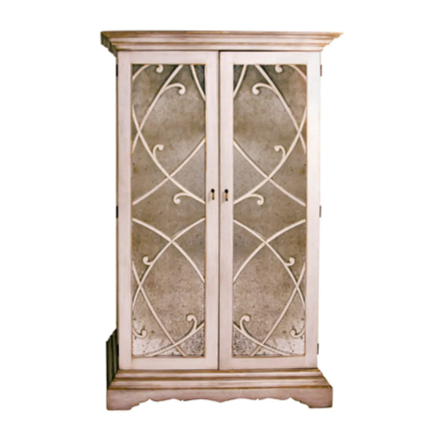 Elysee White Mirrored Armoire