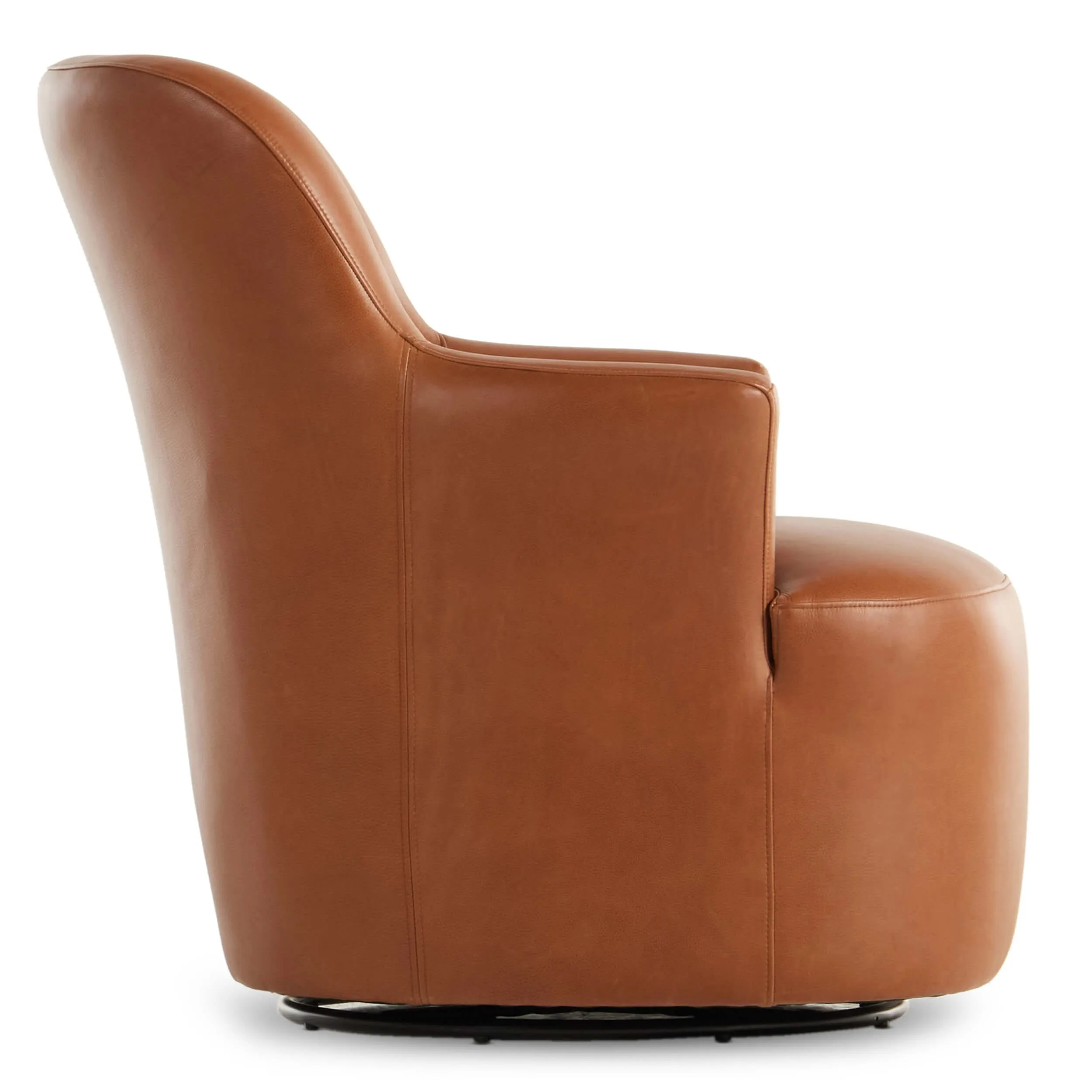 Ernesto Leather Swivel Chair, Nutmeg