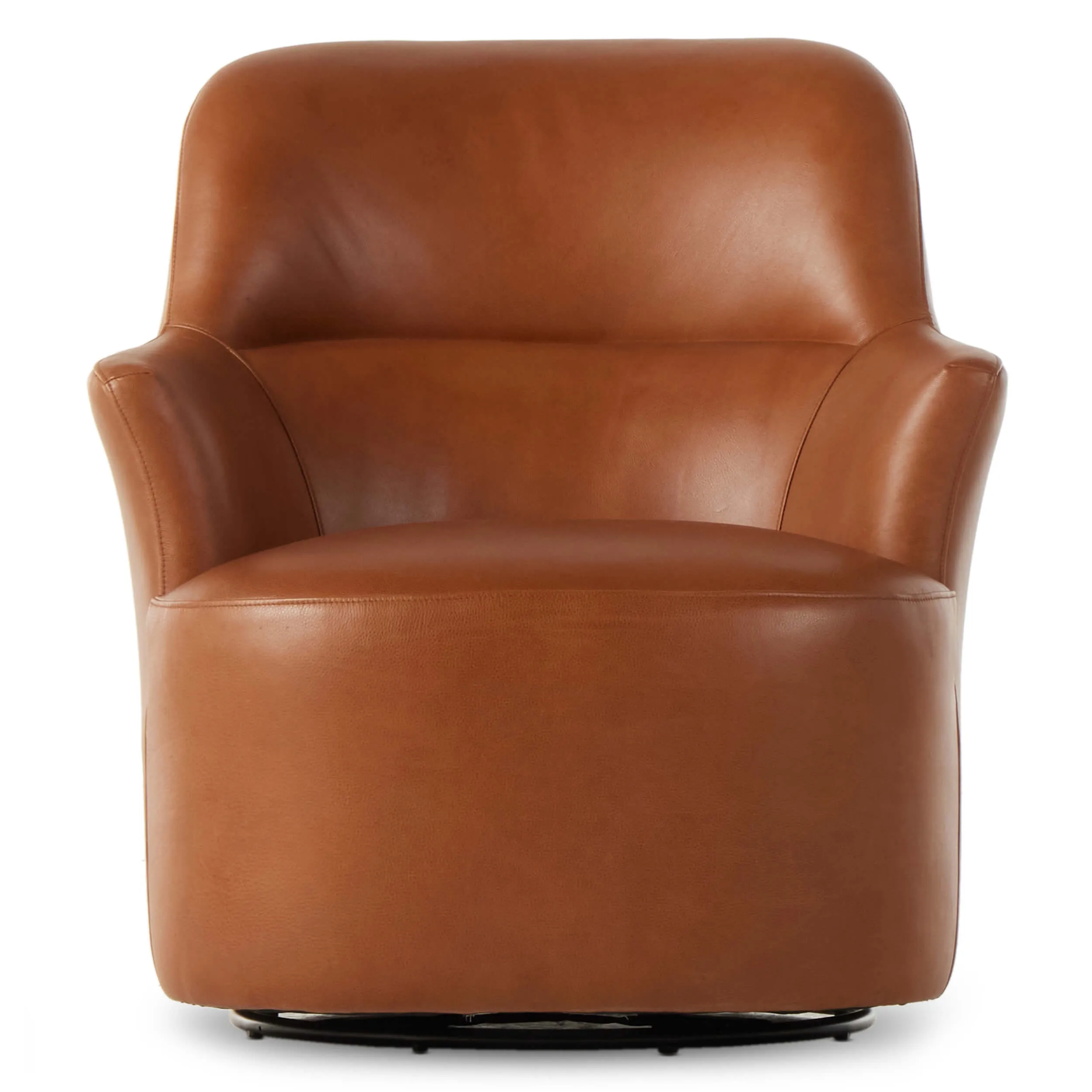 Ernesto Leather Swivel Chair, Nutmeg