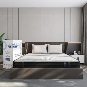 GetRest Adapt Pocket Spring and Memory Foam Mattress | 4 Layers | 10 Inch Queen Size Mattress| Doctor Certified with 4D Sleep Technology | Back Pain Relief | 72x36 |10 Year Warranty