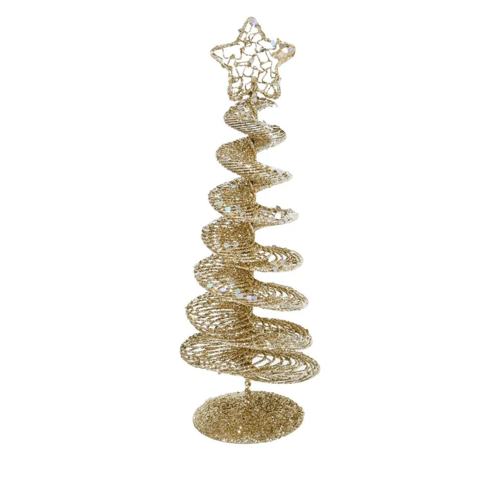 Glitter Wire Spiral Tree Asst (20cm)