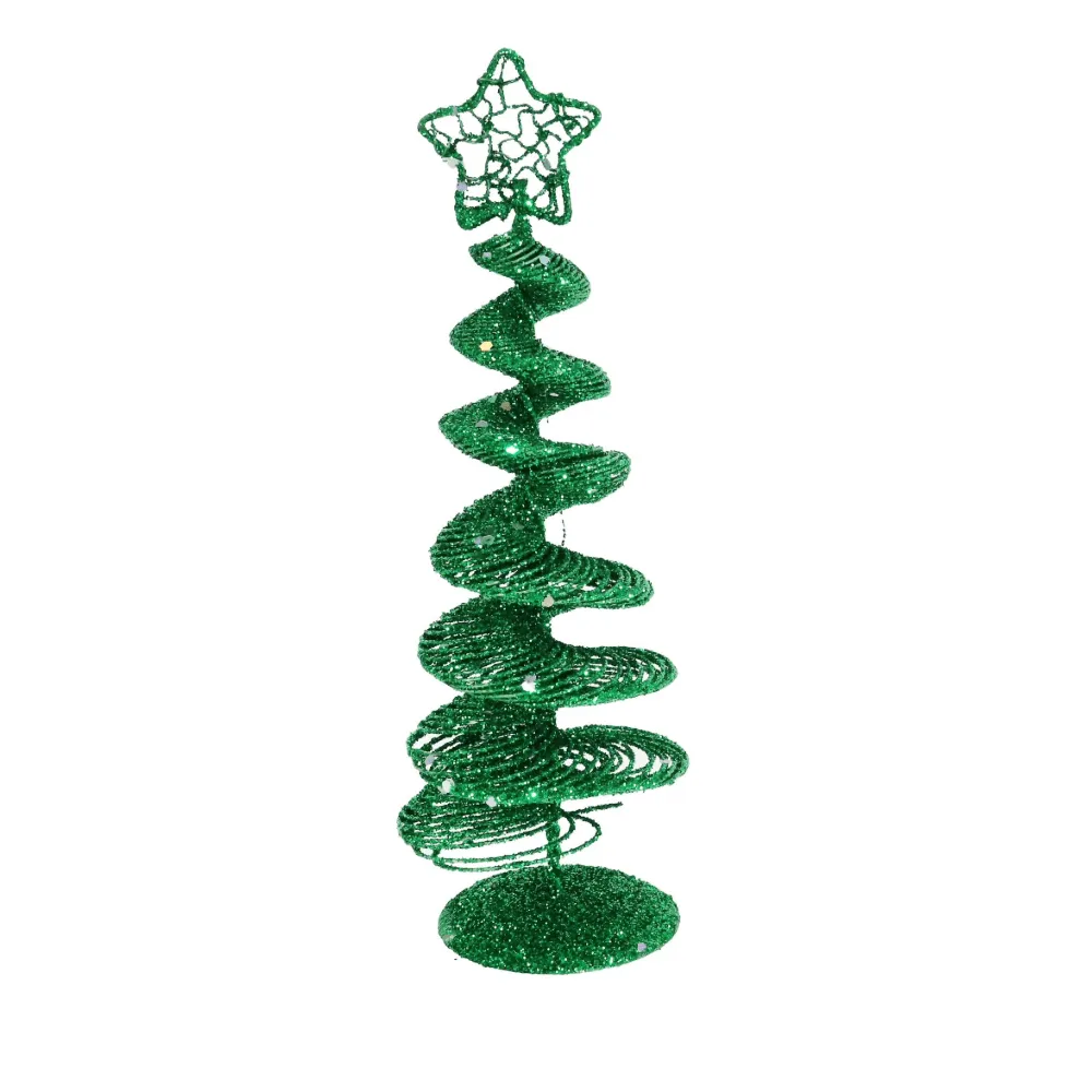 Glitter Wire Spiral Tree Asst (20cm)