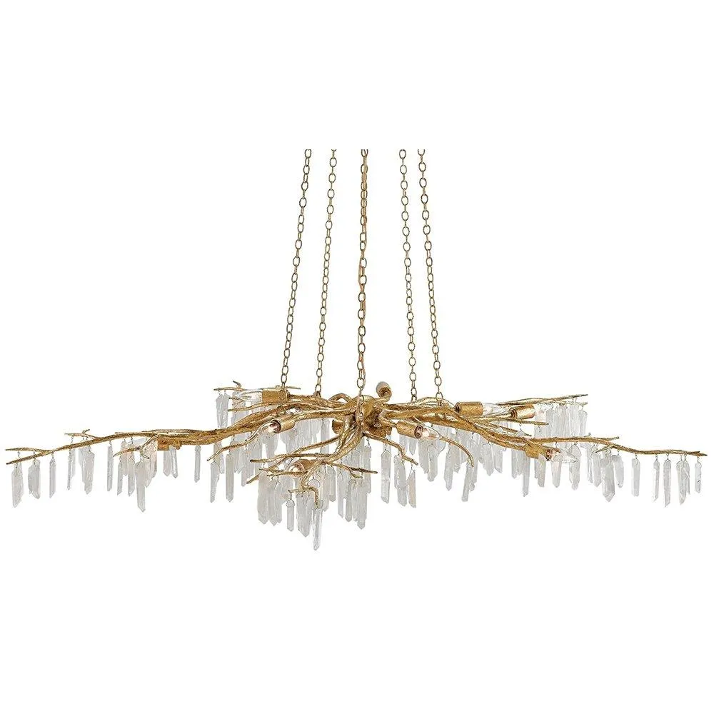 Golden Quartz Forest Chandelier