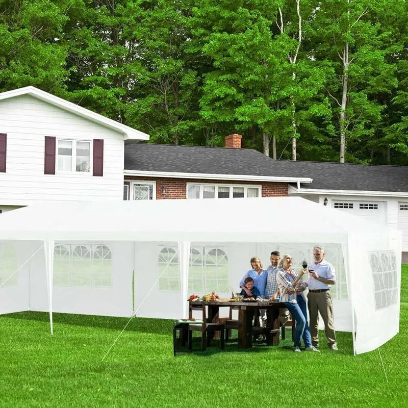 GrandShoppersHub  10' x 30' Heavy Duty Party Tent Waterproof Outdoor Canopy Tent with 5 Removable Sidewalls for Weddings Events & Commercial Use