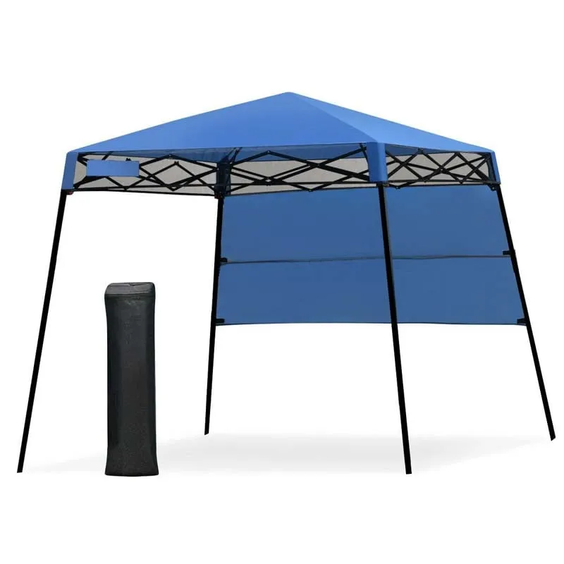 GrandShoppersHub  7 x 7 FT Slant Leg Pop Up Canopy Tent Portable Canopy Tent Backpack Canopy with Carry Bag & 4 Stakes