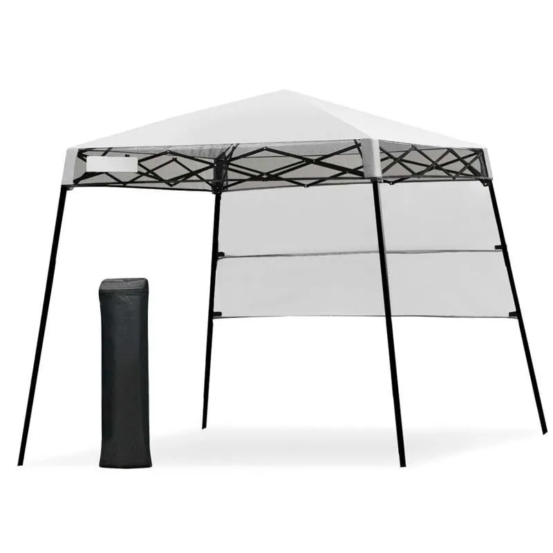 GrandShoppersHub  7 x 7 FT Slant Leg Pop Up Canopy Tent Portable Canopy Tent Backpack Canopy with Carry Bag & 4 Stakes