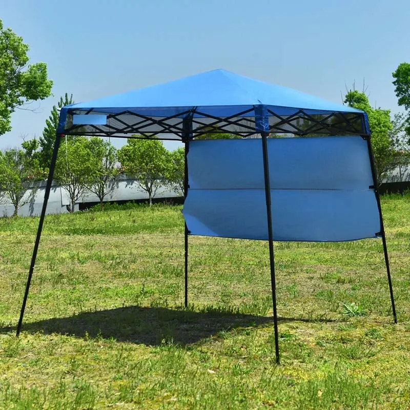 GrandShoppersHub  7 x 7 FT Slant Leg Pop Up Canopy Tent Portable Canopy Tent Backpack Canopy with Carry Bag & 4 Stakes