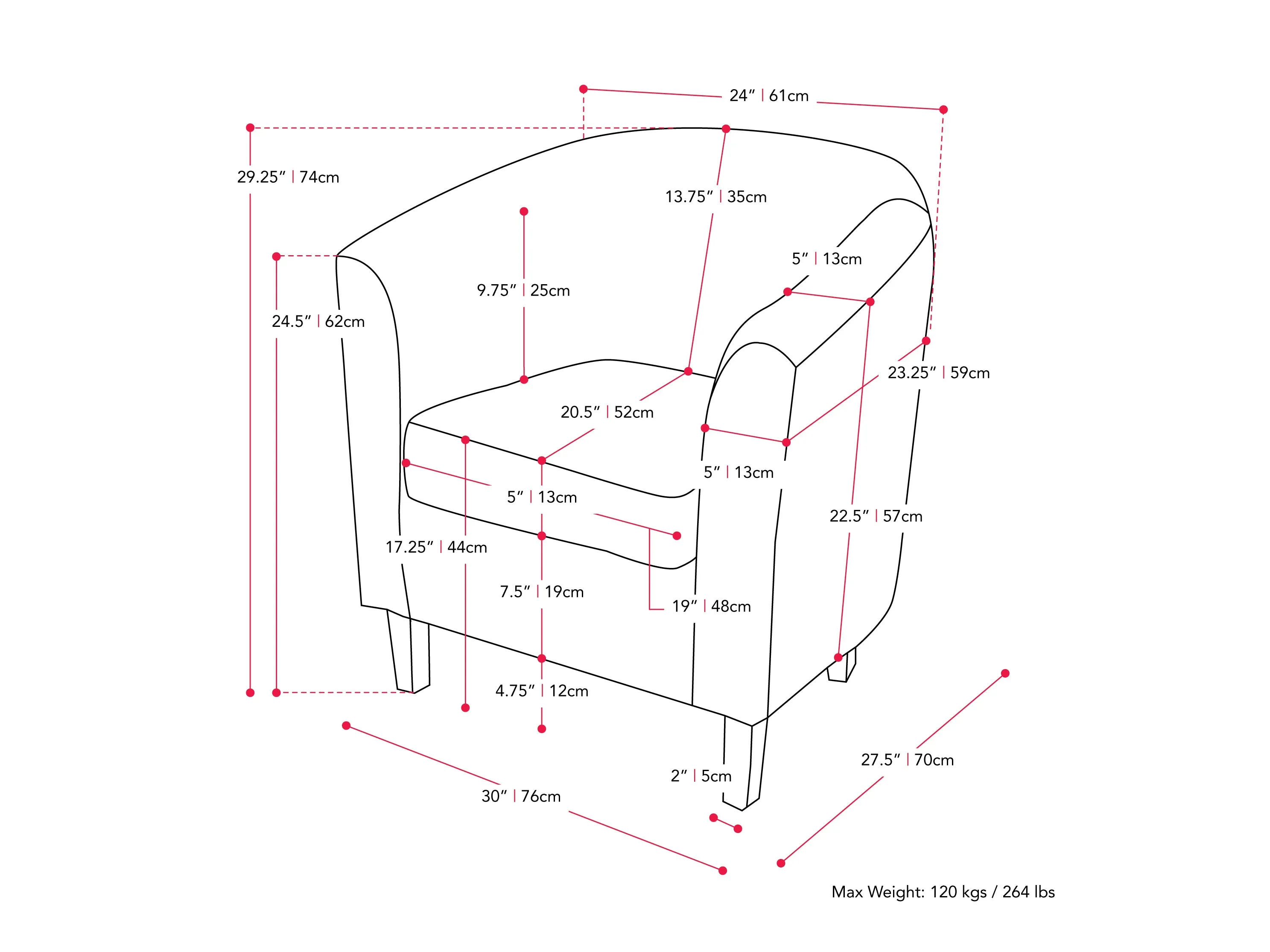 Grey Tub Chair