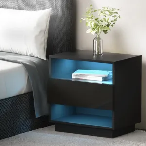 Hana LED Bedside Table - Black