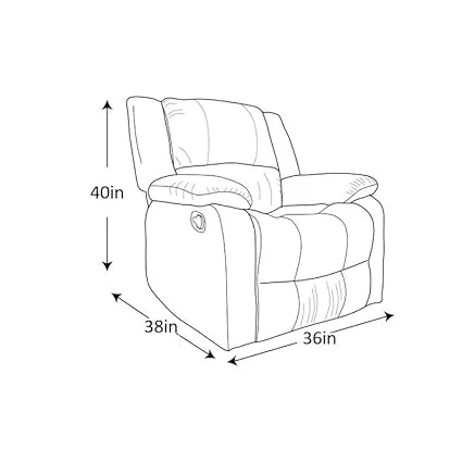 Henry 1 Seater Fabric Manual Recliner | Fabric Manual Recliner