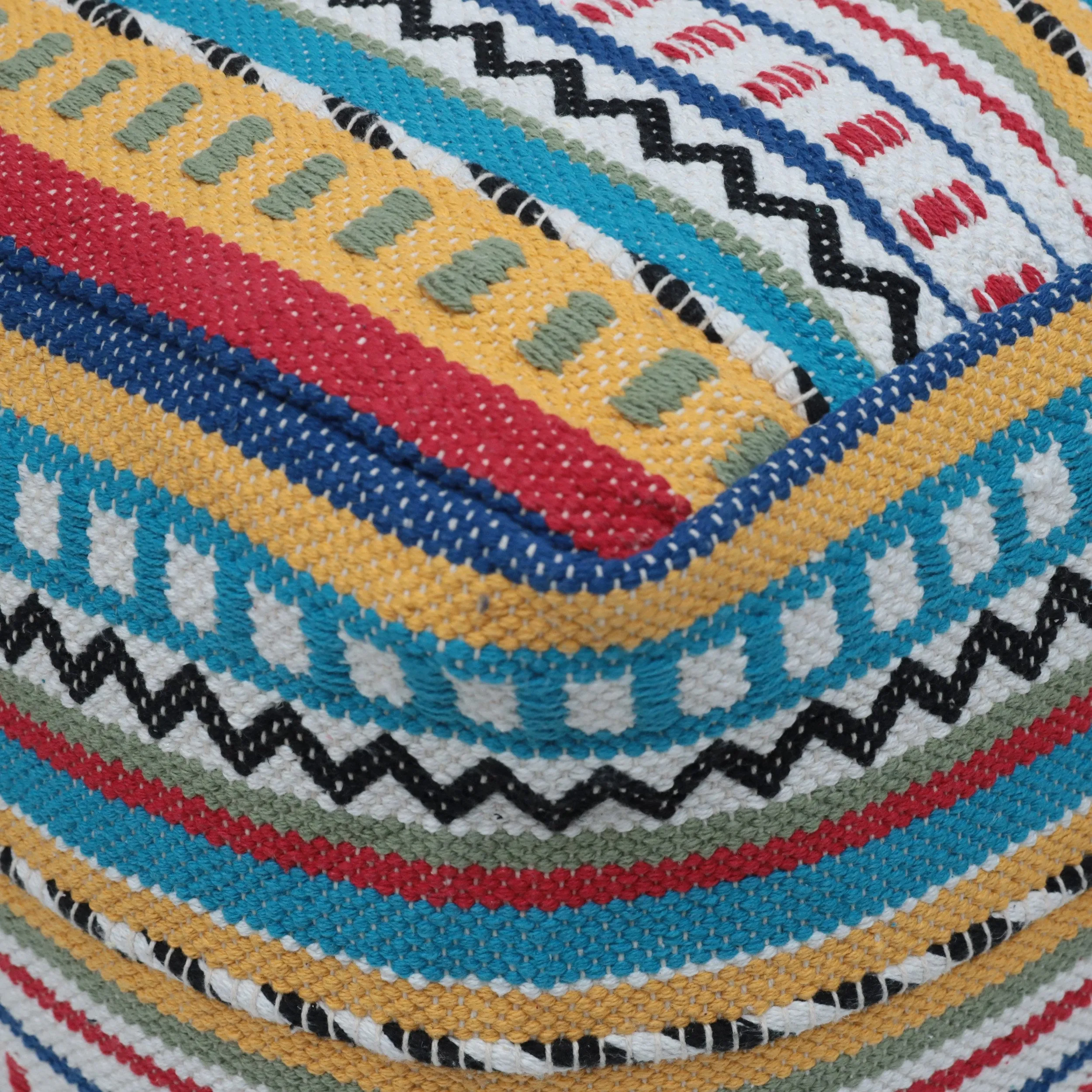 Hilliard Boho Handcrafted Peruvian Print Cube Pouf