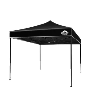 Instahut Gazebo Pop Up Marquee 3x3m Outdoor Tent Folding Wedding Gazebos Black