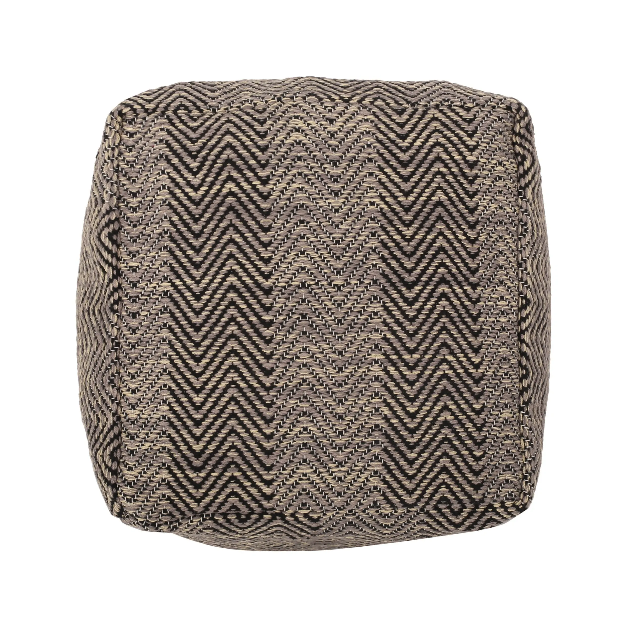 Jailyn Hand-Crafted Cotton Cube Pouf