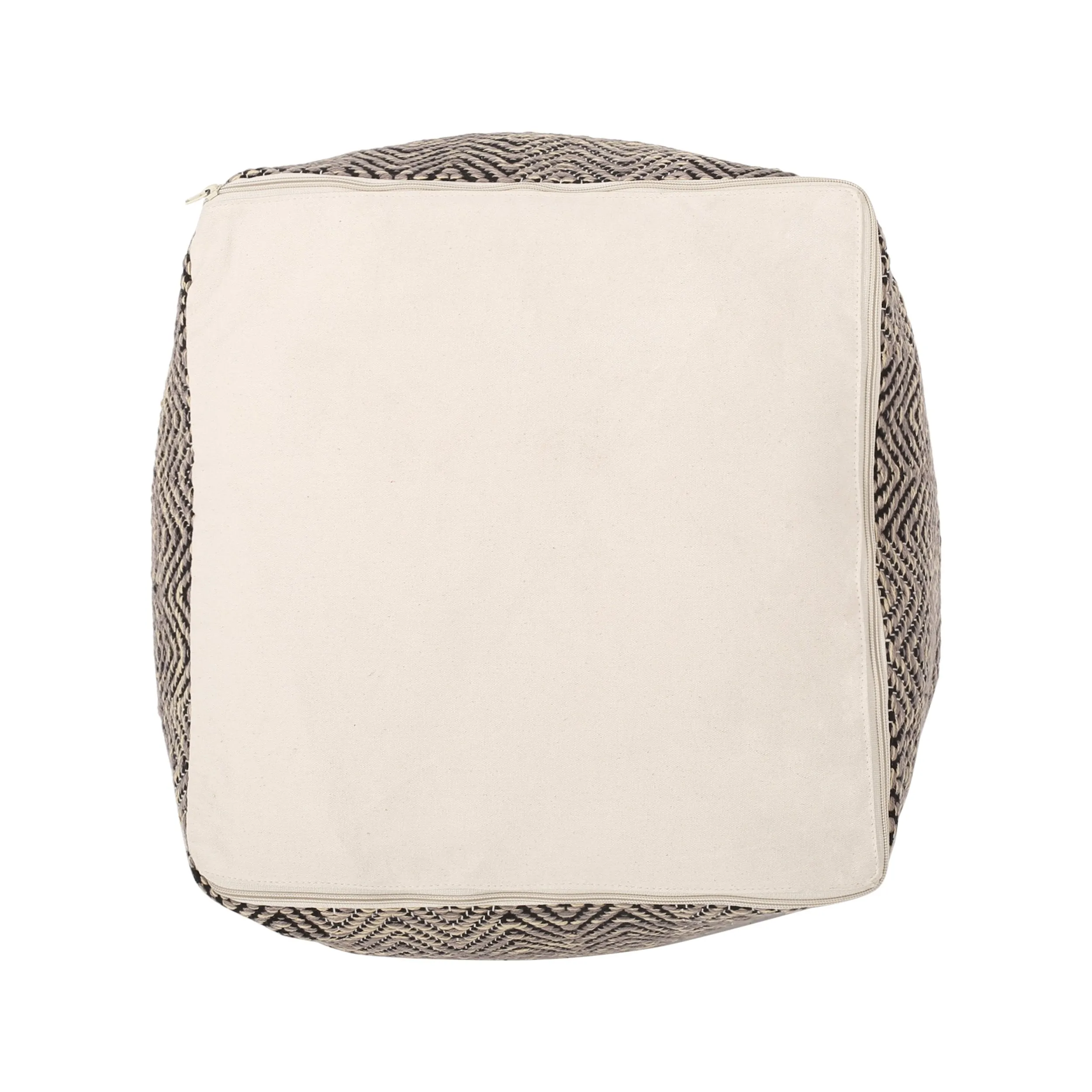 Jailyn Hand-Crafted Cotton Cube Pouf