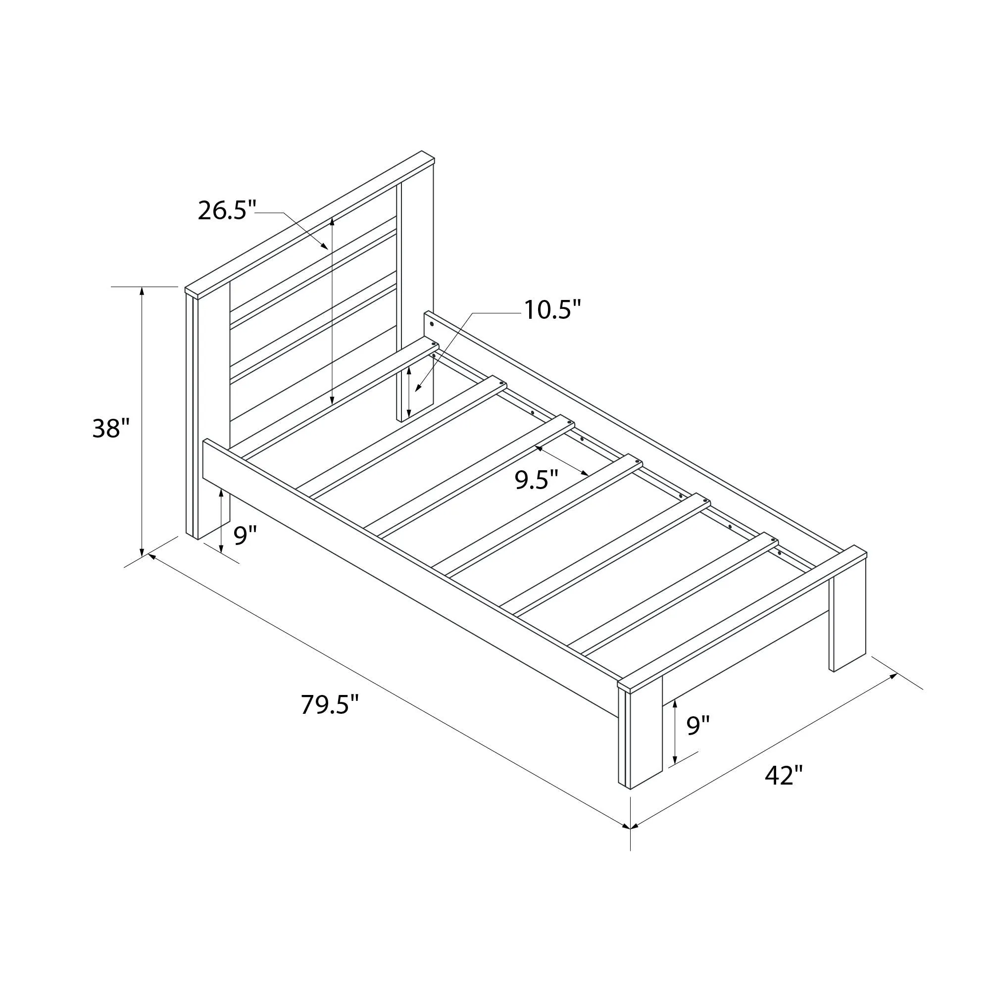 Jaymee Kids' Wood Platform Bed Frame