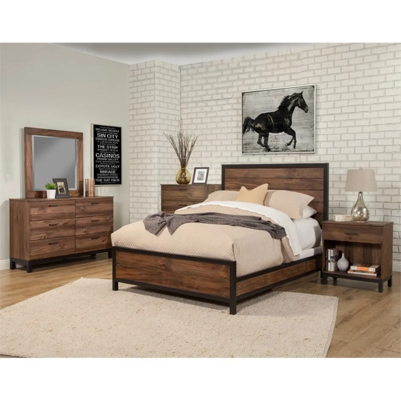 kara Solid Wood King Bed