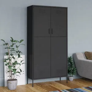 Kleiderschrank Anthrazit 90x50x180 cm Stahl