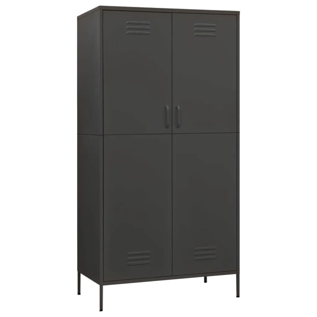 Kleiderschrank Anthrazit 90x50x180 cm Stahl