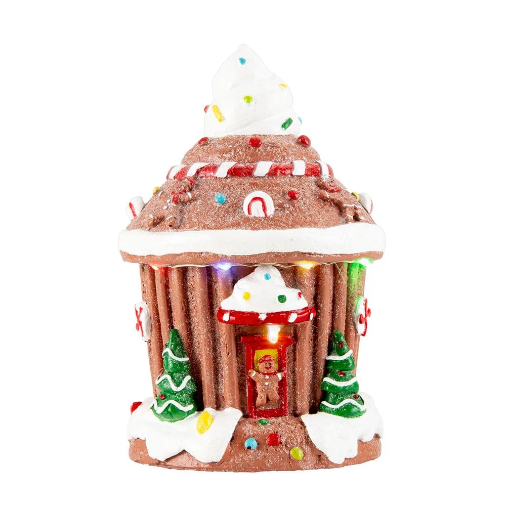 LED Gingerbread Ice Cream House Asst