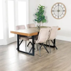 Lincoln Fixed Table & 4 Aspen Taupe Chairs