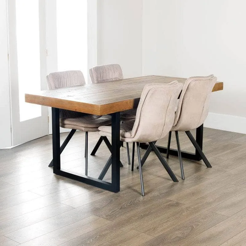 Lincoln Fixed Table & 4 Aspen Taupe Chairs